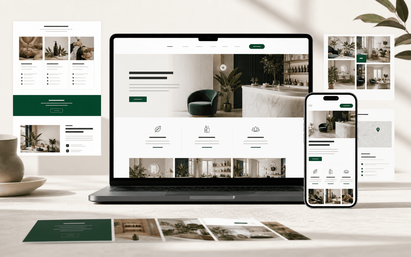 Modern local business website shown on desktop and mobile